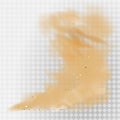 Dust cloud isolated on transparent background. Sand storm, beige powder explosion, desert wind concept