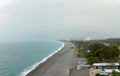 The dust cloud from North Africa covered Antalya, the touristic center of Turkey. The mountains are not visible due to the dust