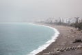 The dust cloud from North Africa covered Antalya, the touristic center of Turkey. The mountains are not visible due to the dust