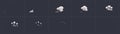 Dust clouds motion. Smoke speed animation vector
