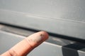 Dust and Dirt on finger closeup Royalty Free Stock Photo