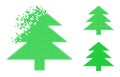 Dust Dot Fir Tree Icon with Halftone Version