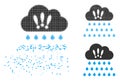 Dust Dot Halftone Thunderstorm Rain Cloud Icon