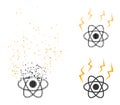 Dust Dotted Atomic Emission Icon with Halftone Version Royalty Free Stock Photo