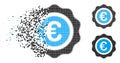 Dust Dotted Halftone Euro Quality Seal Icon