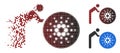 Dust Dotted Halftone Person Rolling Cardano Icon