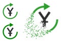 Dust Dotted Yen Repay Icon with Halftone Version