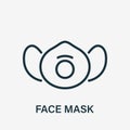 Dust Face Mask Line Icon. Respirator for Protection against Pollution, Dust, Infection, Virus and Allergy. Safety Royalty Free Stock Photo