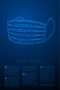 Dust mark or particulate respirator Abstract Geometric Bokeh light circle dot pixel pattern, Pollution PM 2.5 concept illustration