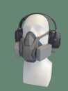 Dust mask and hearing protection ear muffs. Royalty Free Stock Photo