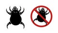 Dust mite black icon vector illustration. Microscopic dangerous insect Royalty Free Stock Photo