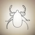 Dust mite sign illustration. Vector. Brush drawed black icon at
