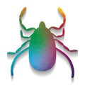 Dust mite sign illustration. Vector. Colorful icon with bright t