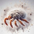 Dust mites, tiny creatures that thrive in the microscopic worl Royalty Free Stock Photo
