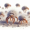 Dust mites, tiny creatures that thrive in the microscopic worl Royalty Free Stock Photo