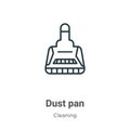 Dust pan outline vector icon. Thin line black dust pan icon, flat vector simple element illustration from editable cleaning Royalty Free Stock Photo