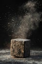 Dust and Particles Emanating from a Cube on a Dark Background Royalty Free Stock Photo