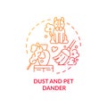 Dust and pet dander concept icon