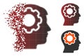 Dust Pixel Halftone Human Mind Icon Royalty Free Stock Photo