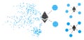 Dust Pixelated Halftone Ethereum Net Structure Icon Royalty Free Stock Photo