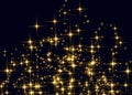 The dust sparks and golden stars shine with special light. Vector sparkles on a transparent background. Christmas light effect. Sp Royalty Free Stock Photo