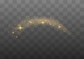 Dust sparks, golden stars shine special light. Royalty Free Stock Photo