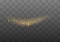 Dust sparks, golden stars shine special light. Royalty Free Stock Photo