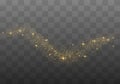 Dust sparks, golden stars shine special light. Royalty Free Stock Photo