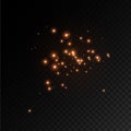 Dust sparks, red stars shine special light. Royalty Free Stock Photo