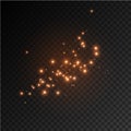 Dust sparks, red stars shine special light. Royalty Free Stock Photo