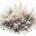 Dust specks with a frosted appearance, creating a frost like ef
