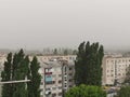 Dust storm over the city