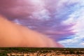 Dust storm at sunset in the Arizona desert Royalty Free Stock Photo