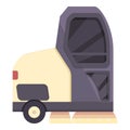 Dust sweeper icon cartoon vector. Street truck