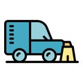 Dust sweeper icon vector flat