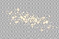The dust is yellow. yellow sparks and golden stars shine with special light. Vector sparkles on a transparent background