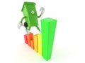 Dustbin character with chart Royalty Free Stock Photo