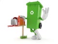 Dustbin character with mailbox