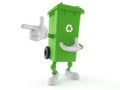 Dustbin character pointing finger