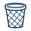 Dustbin or circle container for garbage silhouette outline vector