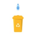 Dustbin Container or Recycle Bin for Plastic Rubbish. Plastic Bin for Trash Separation on White Background. Isolated Royalty Free Stock Photo