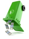 Dustbin with dollars Royalty Free Stock Photo