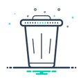 Black mix icon for Dustbin, trash and clean