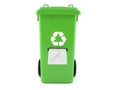 Dustbin with envelope inside