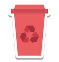 Dustbin, Garbage Can Isolated Vector Icon Royalty Free Stock Photo