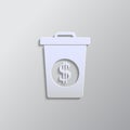 dustbin, garbage can paper style, icon. Paper style vector icon Royalty Free Stock Photo