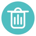 Dustbin, garbage can, recycle bin Bold Outline Vector icon which can easily modified or edited