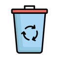 Dustbin, garbage can Vector icon which can easily modify