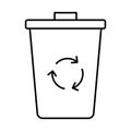 Dustbin, garbage can Vector icon which can easily modify