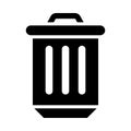 Dustbin Glyph icon isolated Graphic . Style in EPS 10 simple glyph element business & office concept. editable vector.